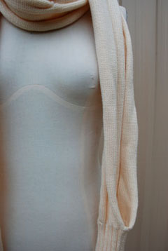 Cream Cable Scarf with Sleeves