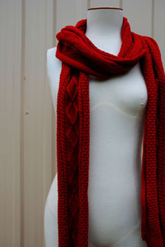 Red Aran Scarf