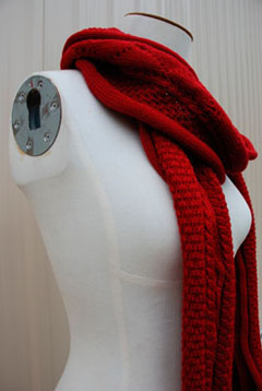 Red Aran Scarf