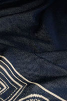 Patterned Blanket in Navy and Cream