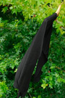 Black Merino Mens V Neck Jumper