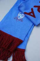 Scarf with text, embroided logo and fringe detail